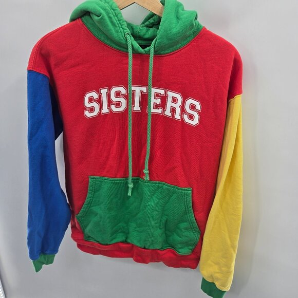 Sisters by Safety Pin Colorblock 100% Cotton James Charles Sweatshirt Hoodie XS - Picture 1 of 12